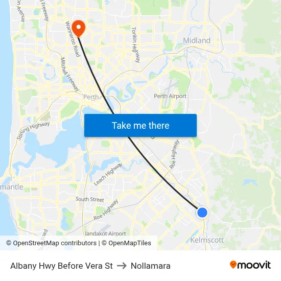 Albany Hwy Before Vera St to Nollamara map