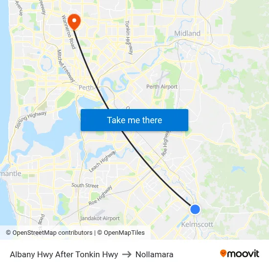Albany Hwy After Tonkin Hwy to Nollamara map