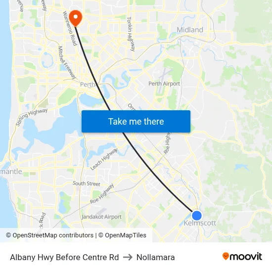 Albany Hwy Before Centre Rd to Nollamara map