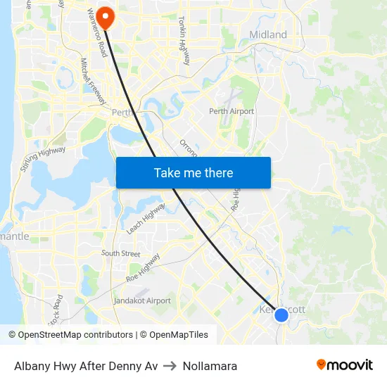 Albany Hwy After Denny Av to Nollamara map