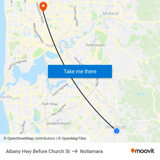 Albany Hwy Before Church St to Nollamara map