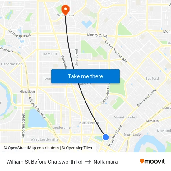 William St Before Chatsworth Rd to Nollamara map