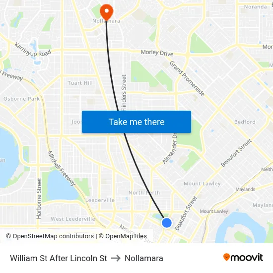 William St After Lincoln St to Nollamara map