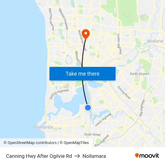 Canning Hwy After Ogilvie Rd to Nollamara map