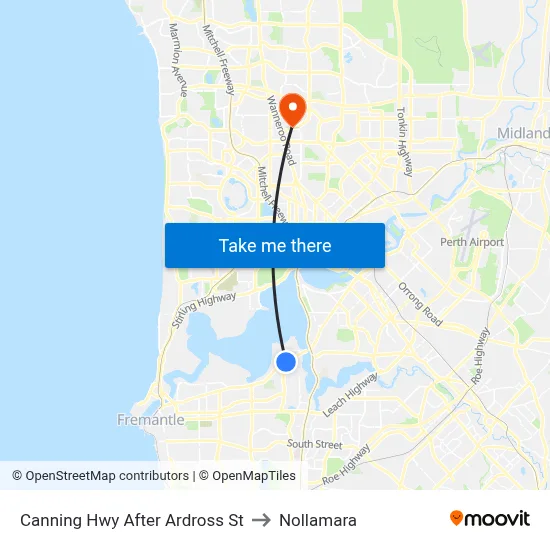 Canning Hwy After Ardross St to Nollamara map