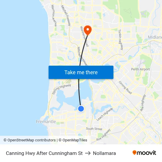 Canning Hwy After Cunningham St to Nollamara map