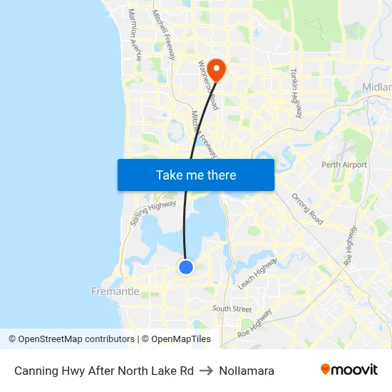 Canning Hwy After North Lake Rd to Nollamara map