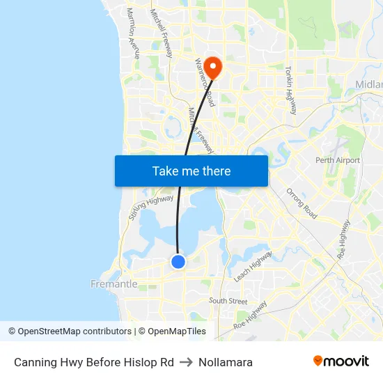 Canning Hwy Before Hislop Rd to Nollamara map