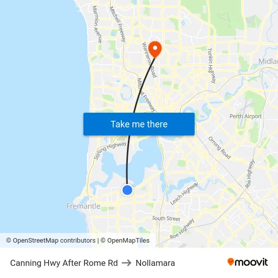 Canning Hwy After Rome Rd to Nollamara map