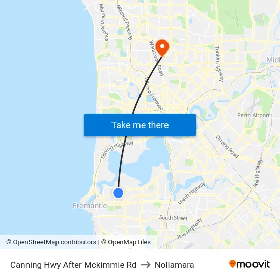 Canning Hwy After Mckimmie Rd to Nollamara map
