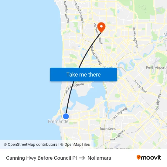 Canning Hwy Before Council Pl to Nollamara map