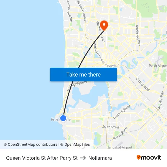 Queen Victoria St After Parry St to Nollamara map