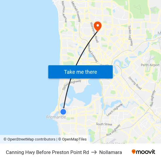 Canning Hwy Before Preston Point Rd to Nollamara map