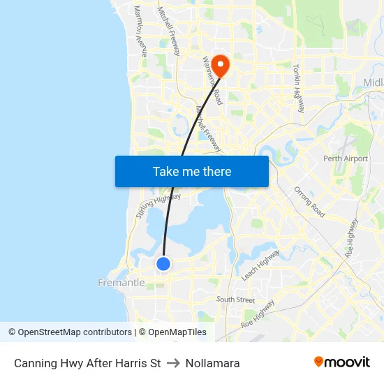 Canning Hwy After Harris St to Nollamara map