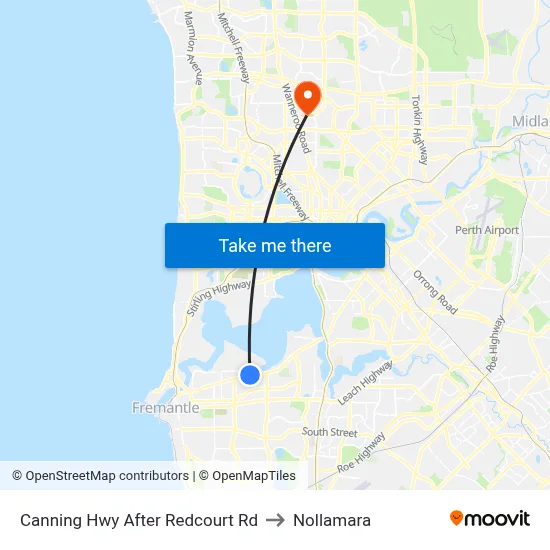 Canning Hwy After Redcourt Rd to Nollamara map