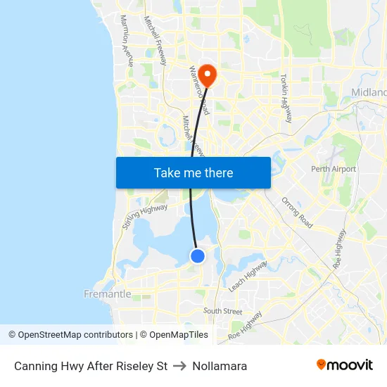 Canning Hwy After Riseley St to Nollamara map