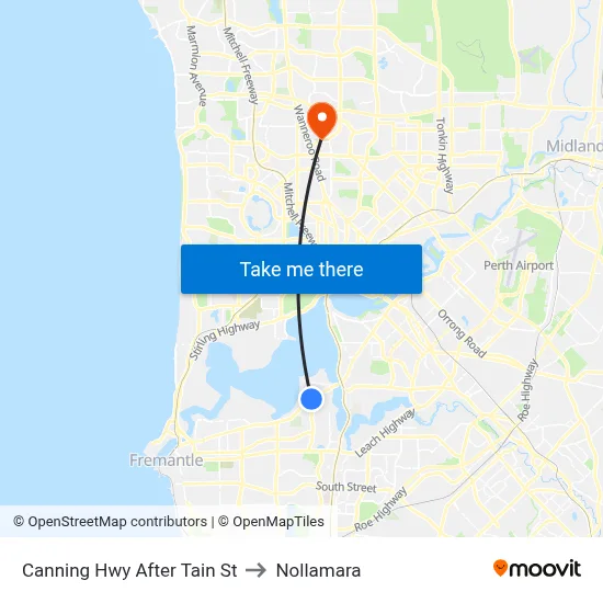 Canning Hwy After Tain St to Nollamara map