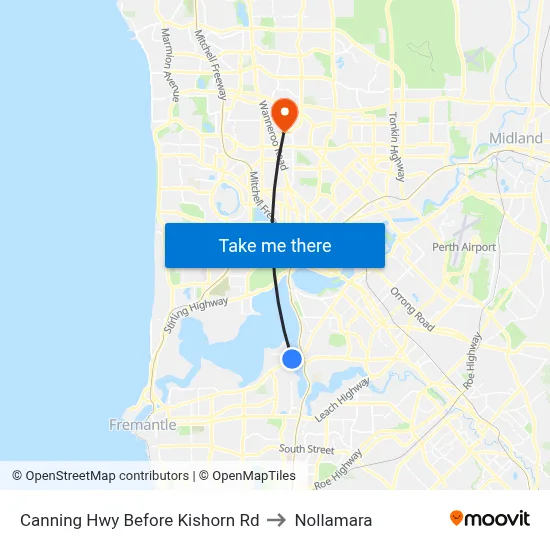 Canning Hwy Before Kishorn Rd to Nollamara map