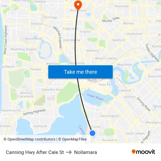 Canning Hwy After Cale St to Nollamara map