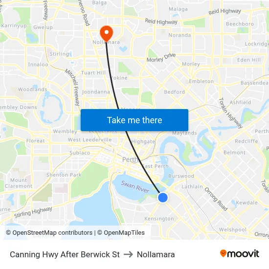 Canning Hwy After Berwick St to Nollamara map