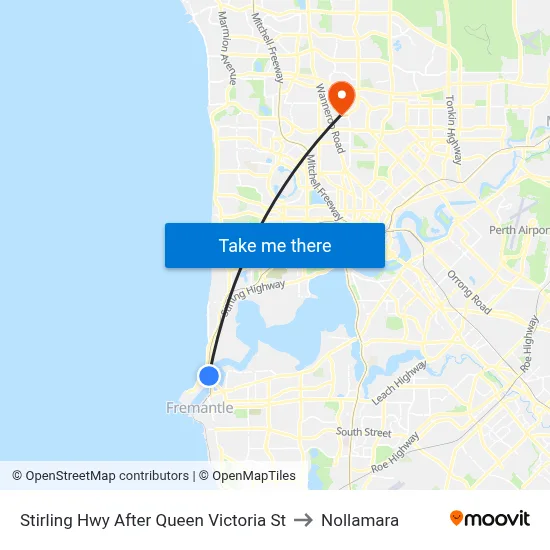 Stirling Hwy After Queen Victoria St to Nollamara map
