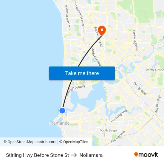Stirling Hwy Before Stone St to Nollamara map
