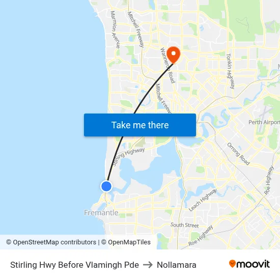 Stirling Hwy Before Vlamingh Pde to Nollamara map