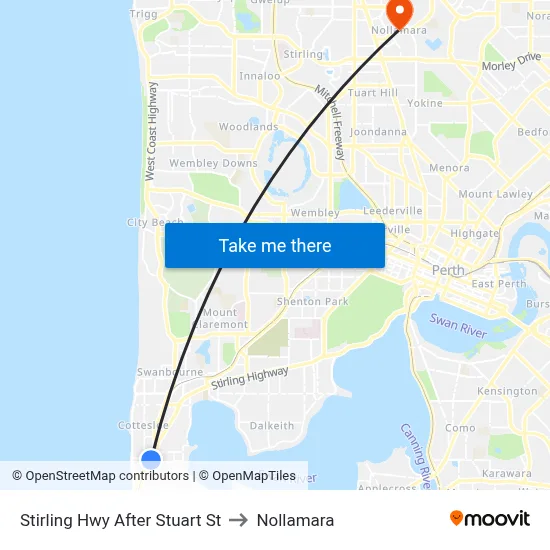 Stirling Hwy After Stuart St to Nollamara map