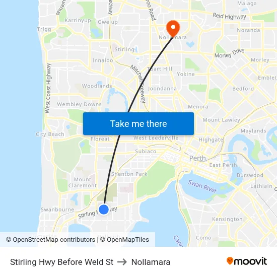 Stirling Hwy Before Weld St to Nollamara map