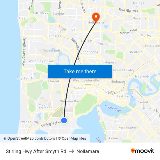 Stirling Hwy After Smyth Rd to Nollamara map