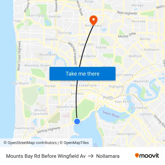 Mounts Bay Rd Before Wingfield Av to Nollamara map