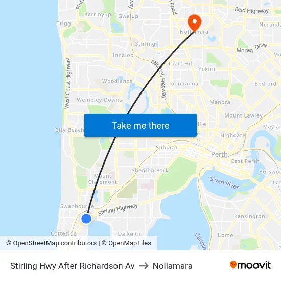 Stirling Hwy After Richardson Av to Nollamara map