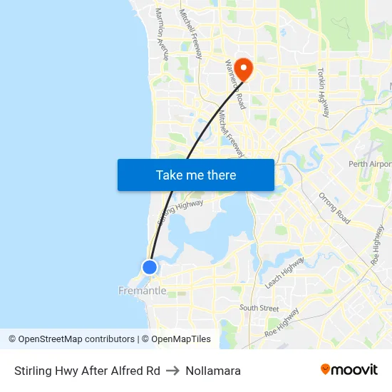 Stirling Hwy After Alfred Rd to Nollamara map