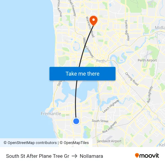 South St After Plane Tree Gr to Nollamara map