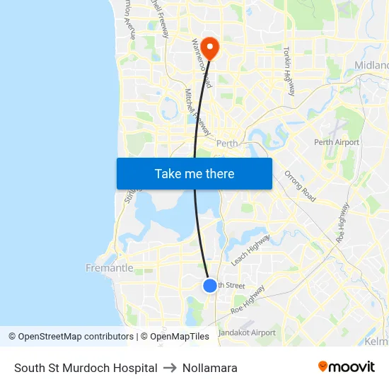 South St Murdoch Hospital to Nollamara map