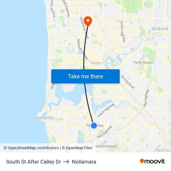 South St After Calley Dr to Nollamara map
