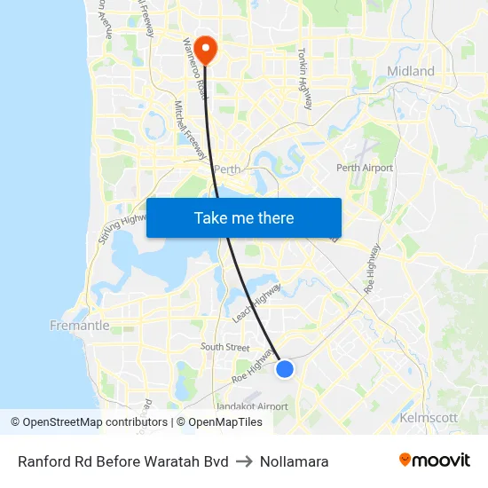 Ranford Rd Before Waratah Bvd to Nollamara map
