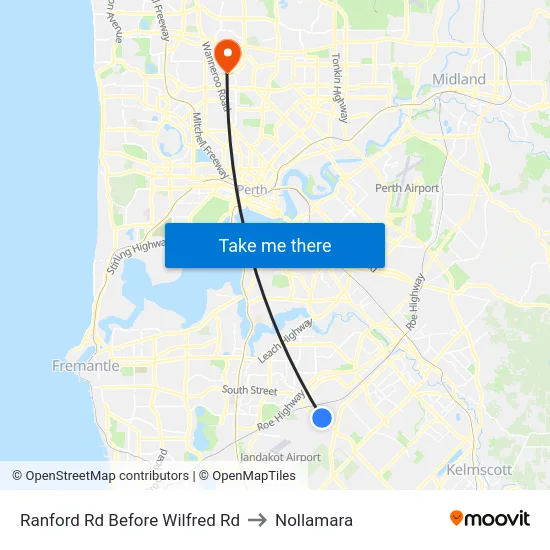 Ranford Rd Before Wilfred Rd to Nollamara map