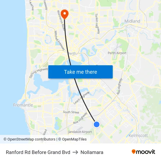Ranford Rd Before Grand Bvd to Nollamara map
