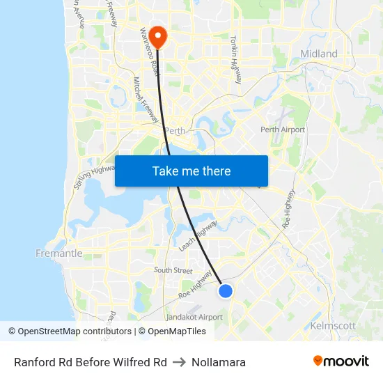 Ranford Rd Before Wilfred Rd to Nollamara map