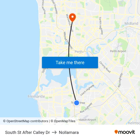 South St After Calley Dr to Nollamara map
