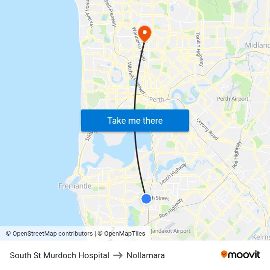South St Murdoch Hospital to Nollamara map