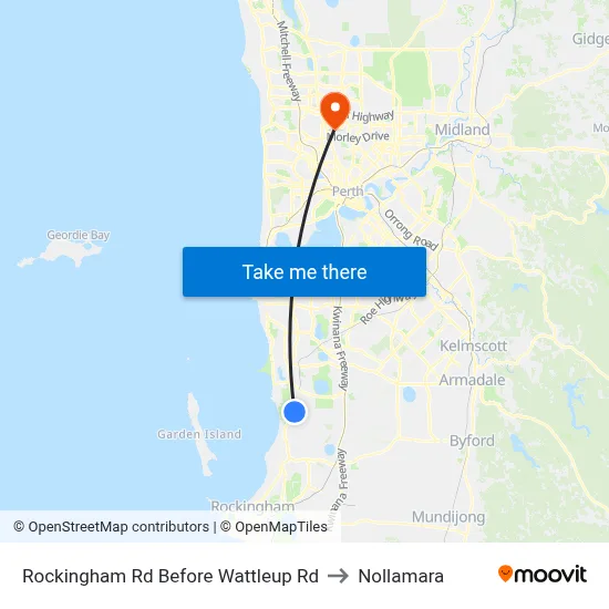 Rockingham Rd Before Wattleup Rd to Nollamara map