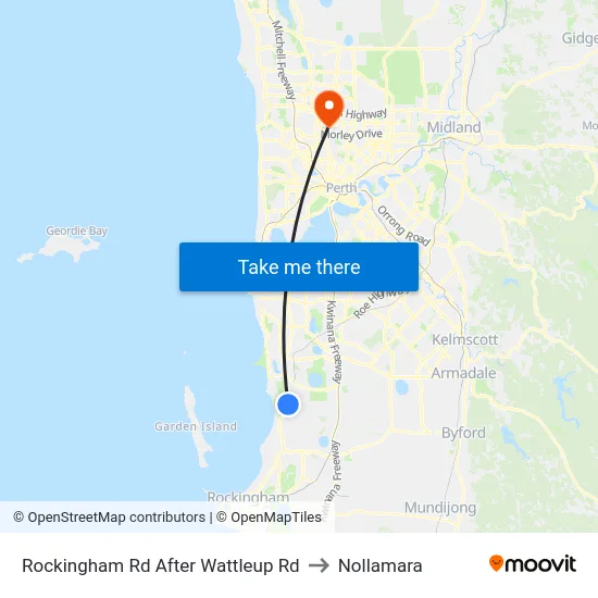 Rockingham Rd After Wattleup Rd to Nollamara map