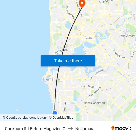 Cockburn Rd Before Magazine Ct to Nollamara map