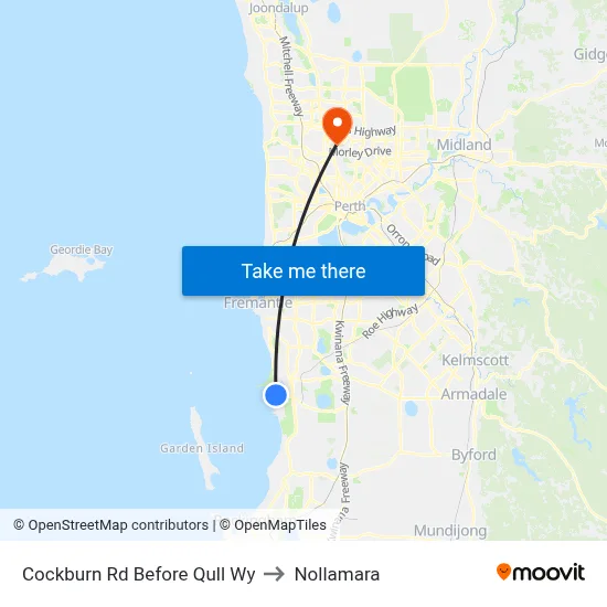 Cockburn Rd Before Qull Wy to Nollamara map