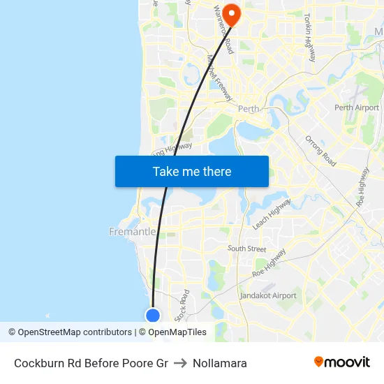 Cockburn Rd Before Poore Gr to Nollamara map