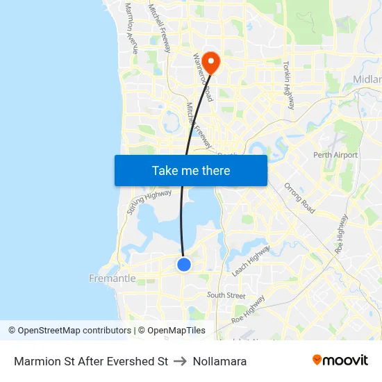 Marmion St After Evershed St to Nollamara map