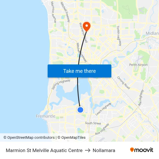 Marmion St Melville Aquatic Centre to Nollamara map