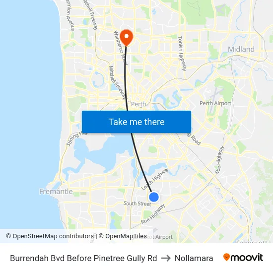 Burrendah Bvd Before Pinetree Gully Rd to Nollamara map